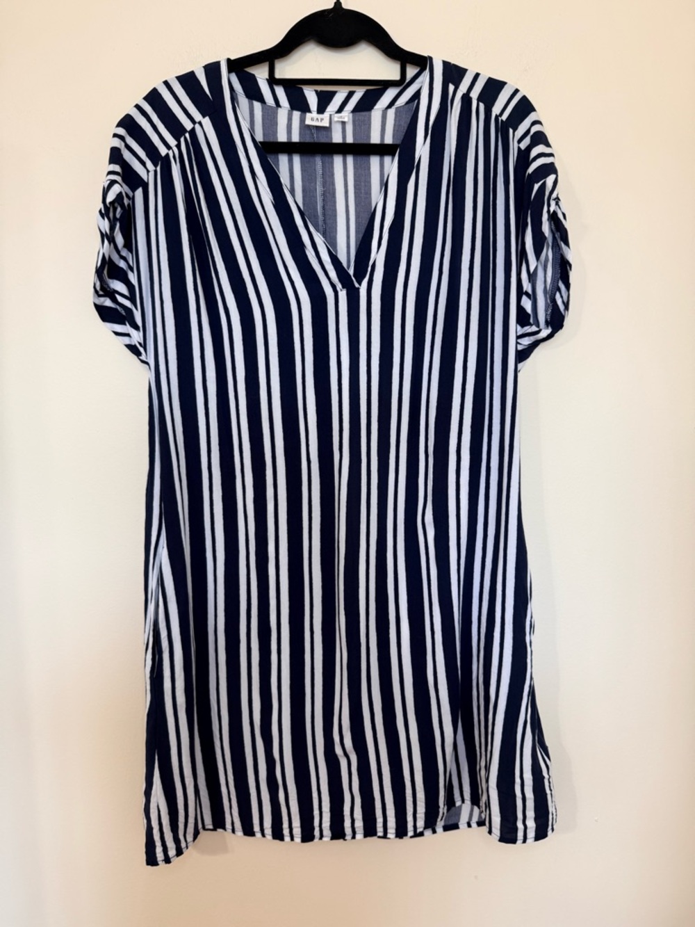 GAP Navy & White Vertical Stripe Mini Dress